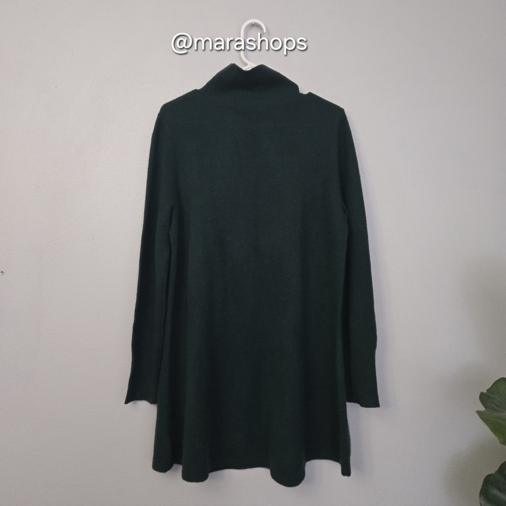 White + Warren Green Turtleneck Tunic Sweater - Picture 6 of 6